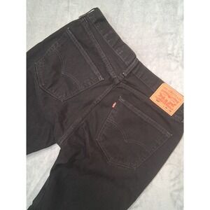Levis 505 Regular Fit Waterless Mens 36x29 Black Straight Leg Denim Jeans